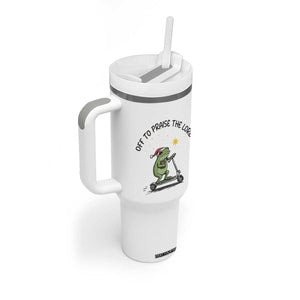 Off To Praise The Lord Tumbler With Handle Funny Frog Christian TS14 Print Your Wear