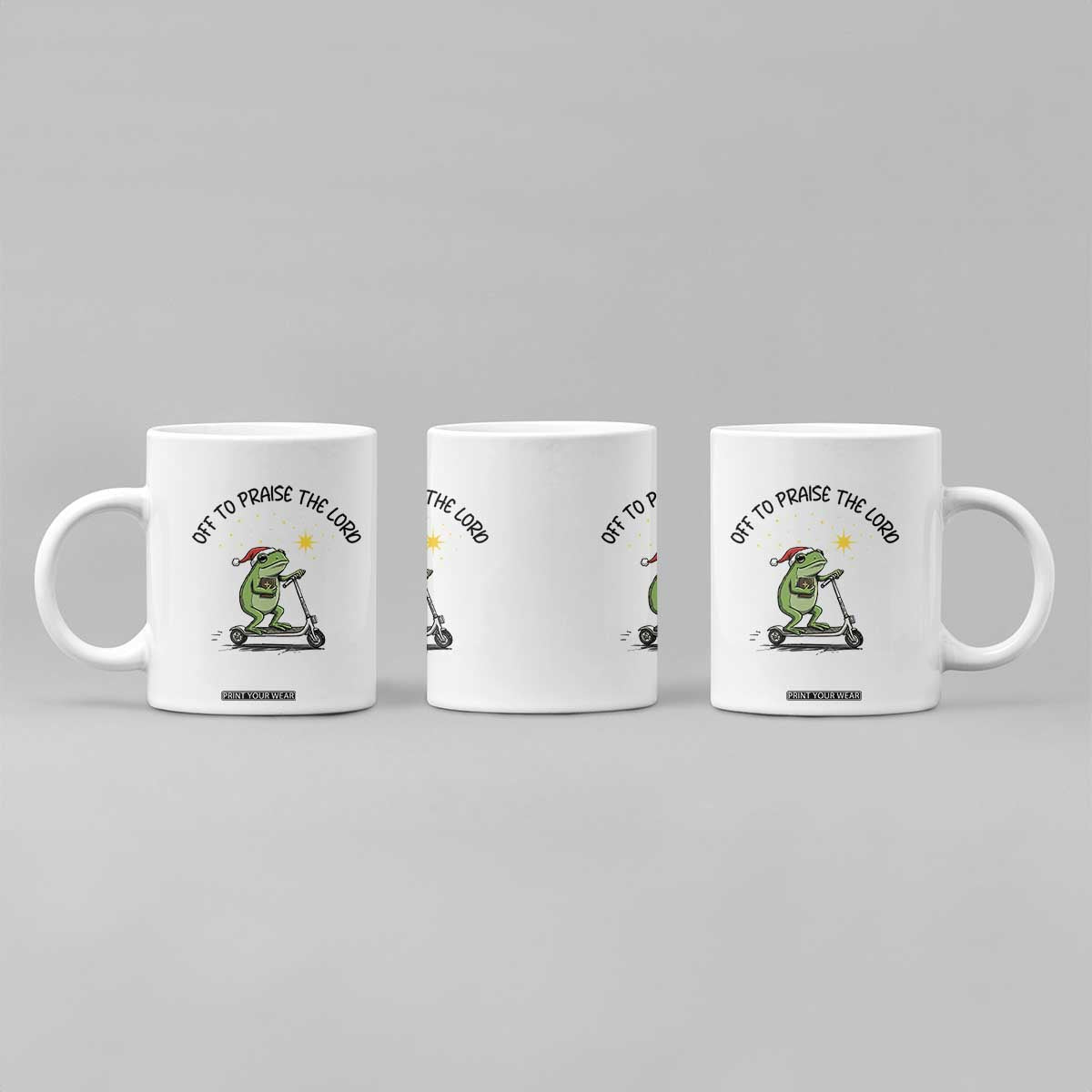 Off To Praise The Lord Coffee Mug Funny Frog Christian TS14 Print Your Wear