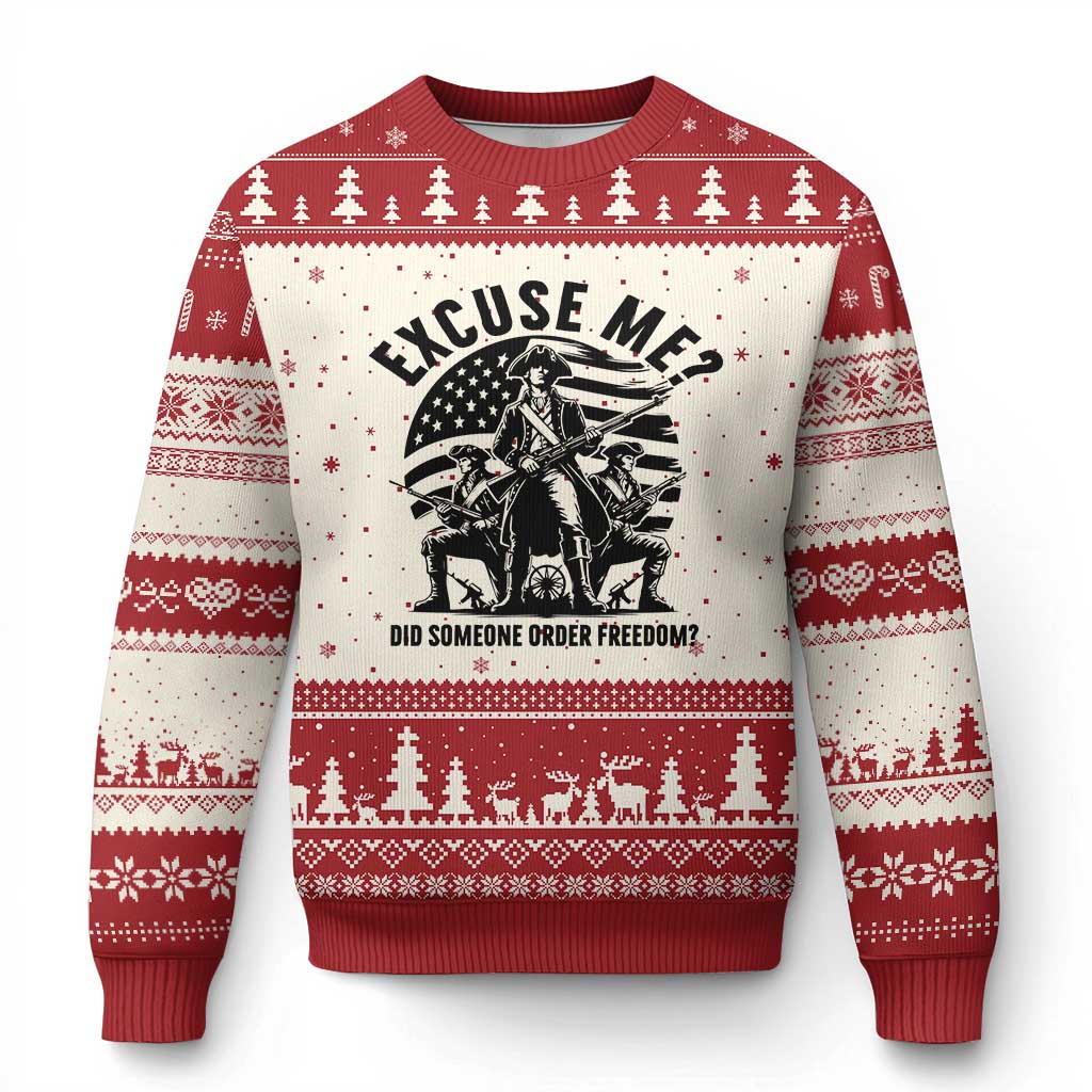 Freedom Resist Protest Civil Rights Ugly Christmas Sweater Excuse Me Did Someone Order Freedom TS14 Beige Red Print Your Wear