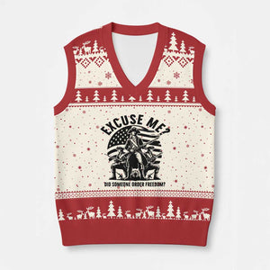 Freedom Resist Protest Civil Rights V-Neck Knit Sweater Vest Excuse Me Did Someone Order Freedom TS14 Beige Red Print Your Wear