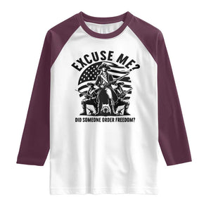 Freedom Resist Protest Civil Rights Raglan Shirt Excuse Me Did Someone Order Freedom TS14 White Maroon Print Your Wear