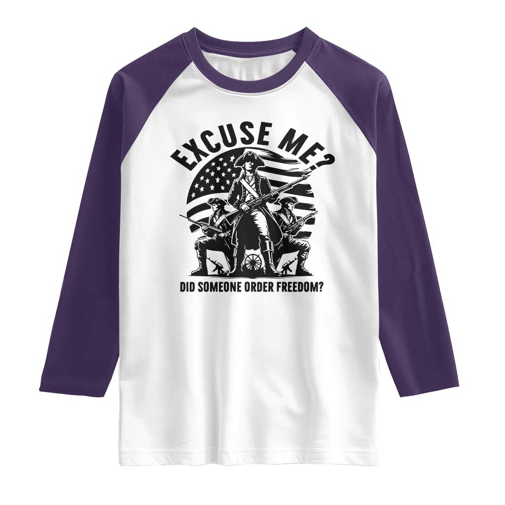 Freedom Resist Protest Civil Rights Raglan Shirt Excuse Me Did Someone Order Freedom TS14 White Purple Print Your Wear