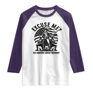 Freedom Resist Protest Civil Rights Raglan Shirt Excuse Me Did Someone Order Freedom TS14 White Purple Print Your Wear