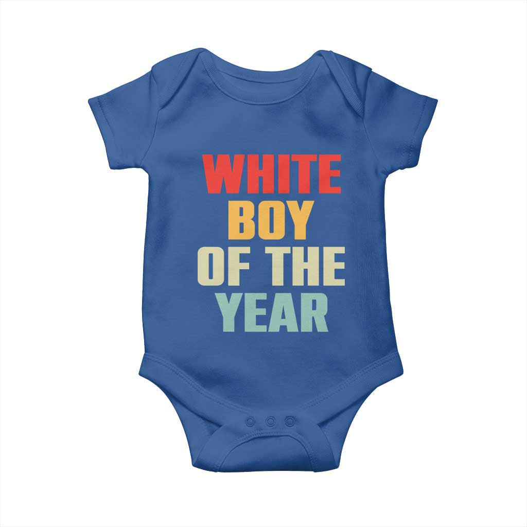 White Boy Of The Year Baby Onesie Funny Statement TS14 Royal Blue Print Your Wear
