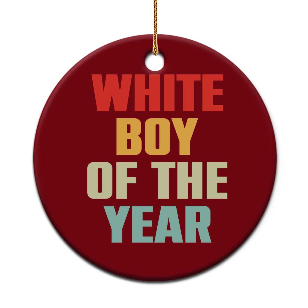 White Boy Of The Year Ceramic Ornament Funny Statement TS14 1pc Red Print Your Wear