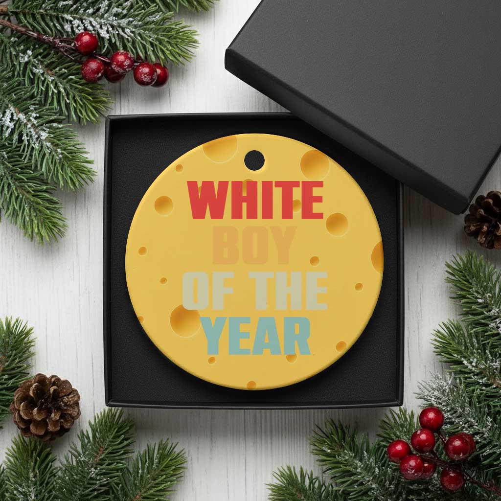 White Boy Of The Year Ceramic Ornament Funny Statement TS14 1pc Yellow Cheese Print Your Wear