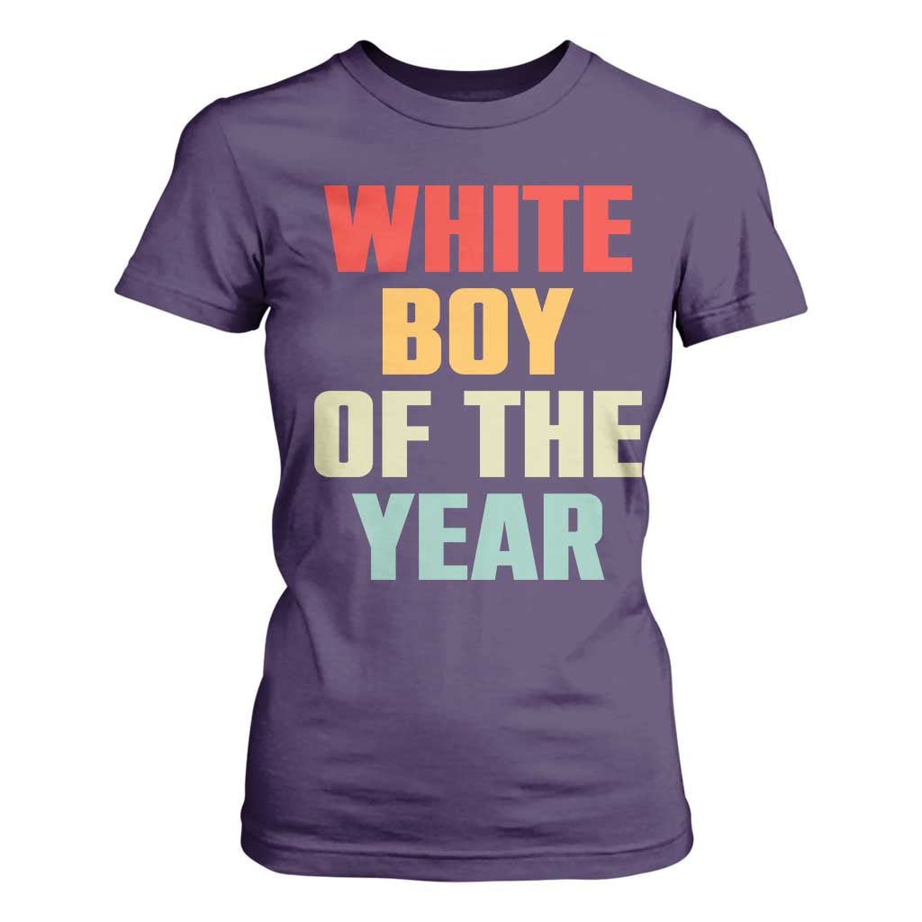 White Boy Of The Year T Shirt For Women Funny Statement TS14 Purple Print Your Wear