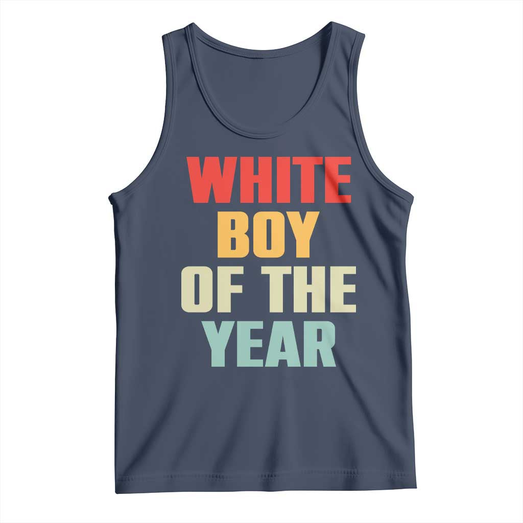 White Boy Of The Year Tank Top Funny Statement TS14 Navy Print Your Wear
