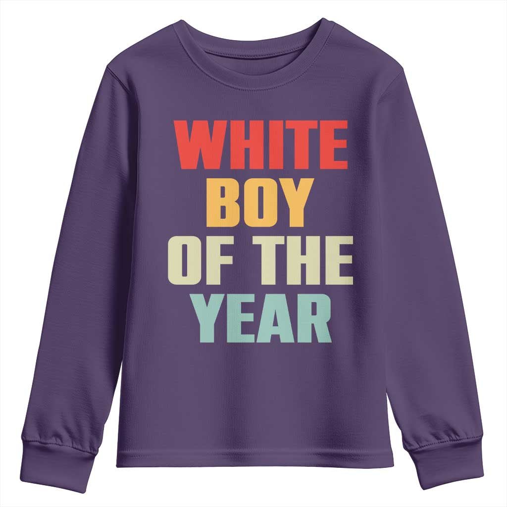 White Boy Of The Year Youth Sweatshirt Funny Statement TS14 Purple Print Your Wear