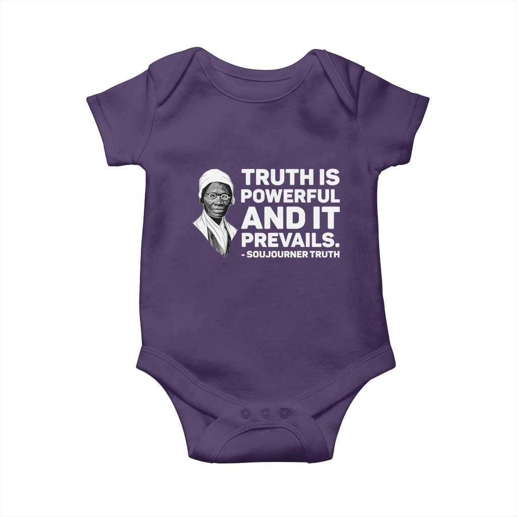 Sojourner Truth Quote Baby Onesie Truth is Powerful and It Prevails TS14 Purple Print Your Wear