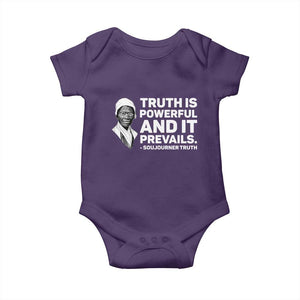 Sojourner Truth Quote Baby Onesie Truth is Powerful and It Prevails TS14 Purple Print Your Wear