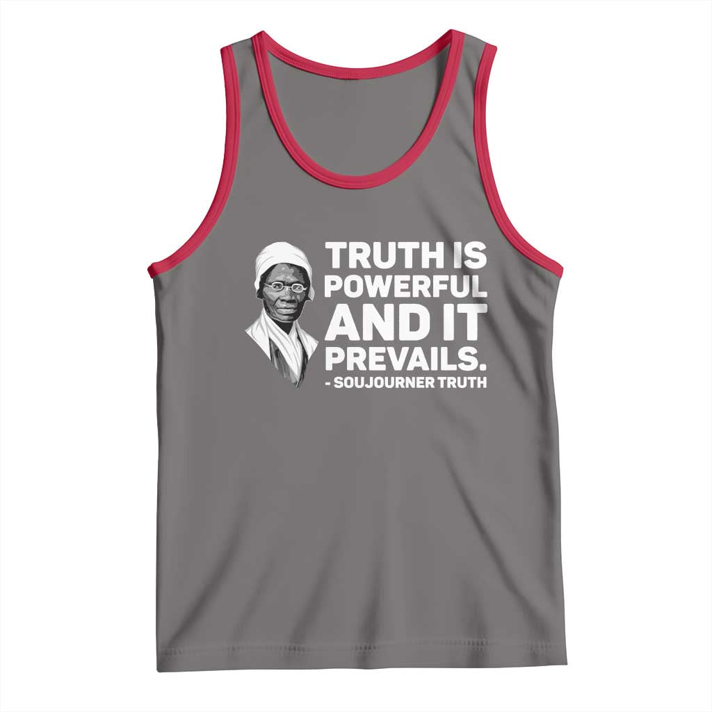 Sojourner Truth Quote Tank Top Truth is Powerful and It Prevails TS14 Deep Heather Red Print Your Wear
