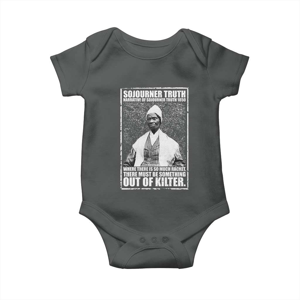 Sojourner Truth Quote Baby Onesie Black History Month TS14 Dark Heather Print Your Wear