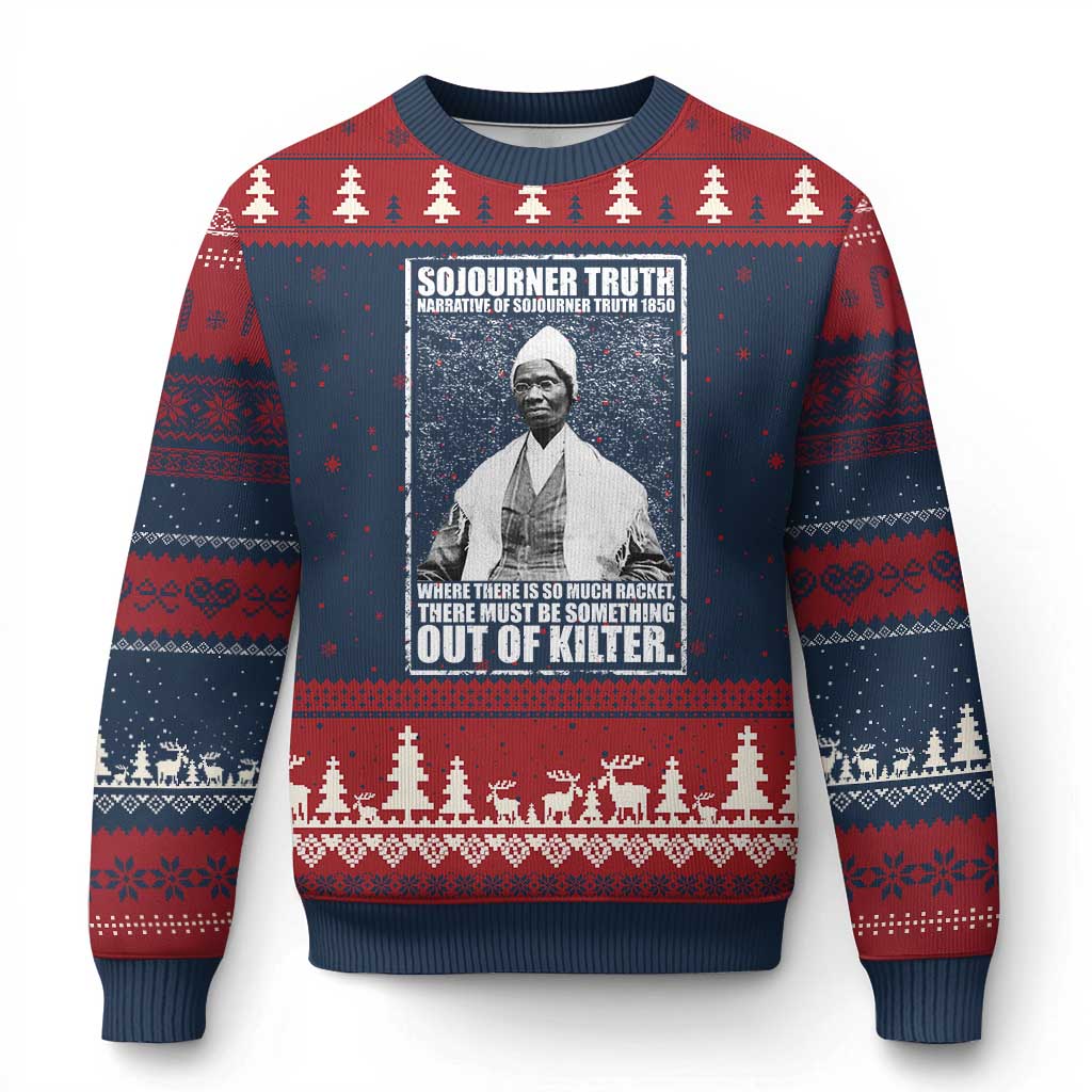 Sojourner Truth Quote Ugly Christmas Sweater Black History Month TS14 Navy Red Print Your Wear