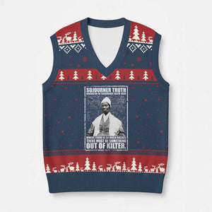 Sojourner Truth Quote V-Neck Knit Sweater Vest Black History Month TS14 Navy Red Print Your Wear