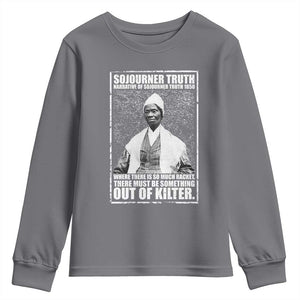 Sojourner Truth Quote Youth Sweatshirt Black History Month TS14 Charcoal Print Your Wear