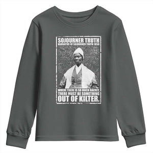 Sojourner Truth Quote Youth Sweatshirt Black History Month TS14 Dark Heather Print Your Wear