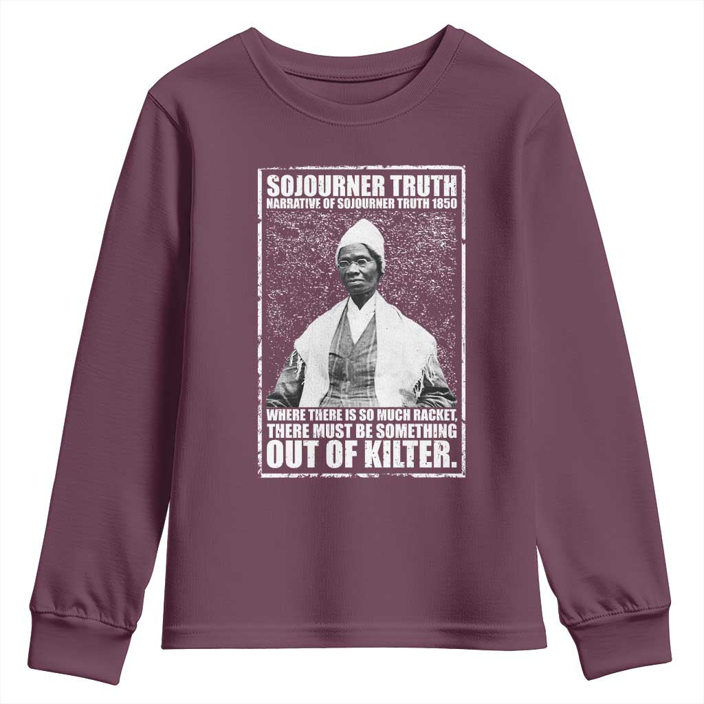 Sojourner Truth Quote Youth Sweatshirt Black History Month TS14 Maroon Print Your Wear