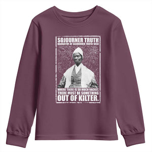 Sojourner Truth Quote Youth Sweatshirt Black History Month TS14 Maroon Print Your Wear