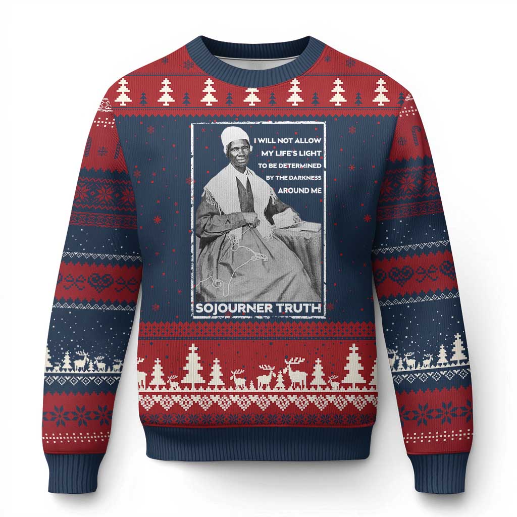 Sojourner Truth Quote Ugly Christmas Sweater Black History Month Strong Woman TS14 Navy Red Print Your Wear