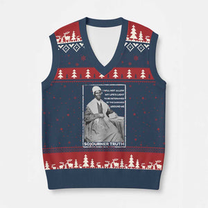 Sojourner Truth Quote V-Neck Knit Sweater Vest Black History Month Strong Woman TS14 Navy Red Print Your Wear