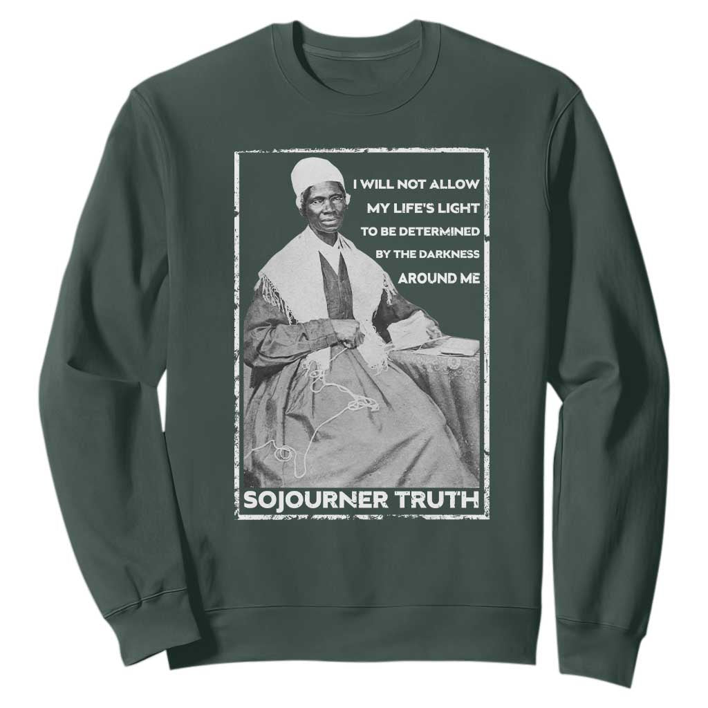Sojourner Truth Quote Sweatshirt Black History Month Strong Woman TS14 Dark Forest Green Print Your Wear
