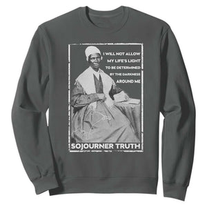 Sojourner Truth Quote Sweatshirt Black History Month Strong Woman TS14 Dark Heather Print Your Wear