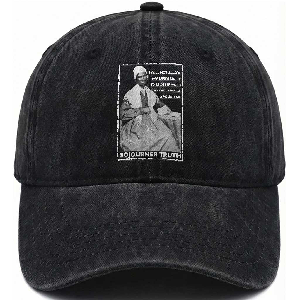 Sojourner Truth Quote Washed Cotton Baseball Cap Black History Month Strong Woman TS14 Washed Cap Universal Fit Black Print Your Wear