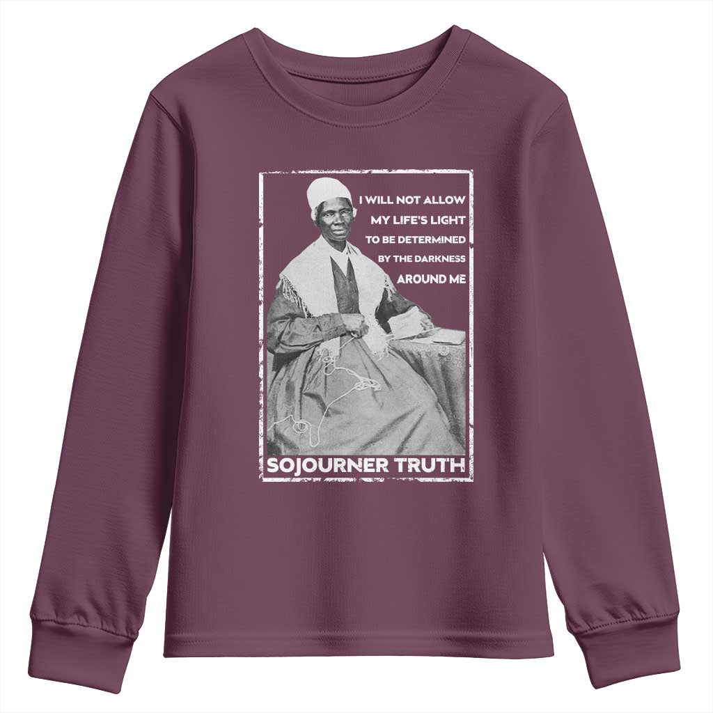 Sojourner Truth Quote Youth Sweatshirt Black History Month Strong Woman TS14 Maroon Print Your Wear