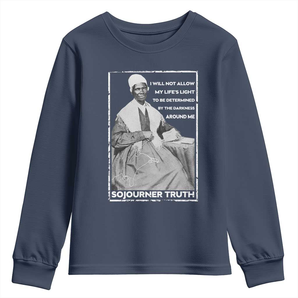 Sojourner Truth Quote Youth Sweatshirt Black History Month Strong Woman TS14 Navy Print Your Wear