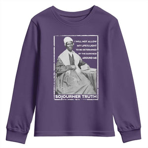 Sojourner Truth Quote Youth Sweatshirt Black History Month Strong Woman TS14 Purple Print Your Wear