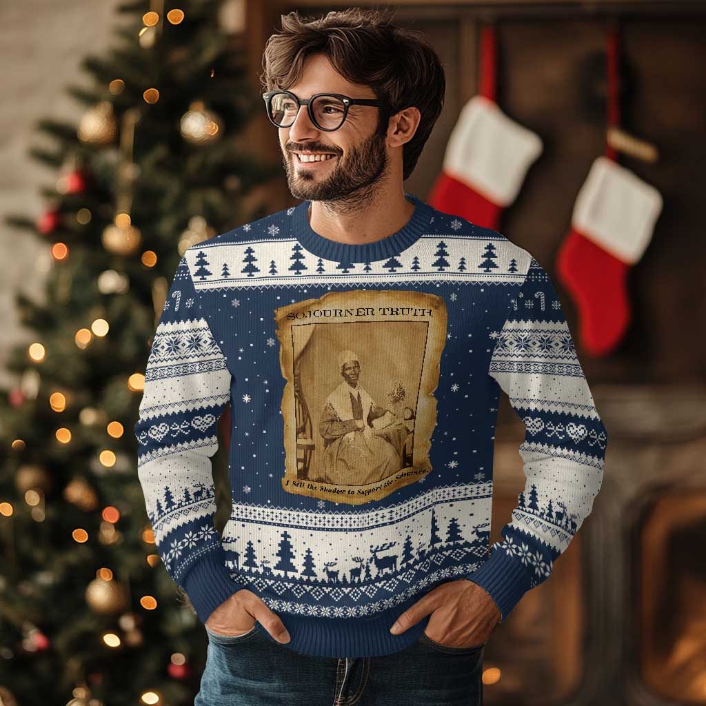 Sojourner Truth Ugly Christmas Sweater Black Women Quote TS14 Navy Beige Print Your Wear