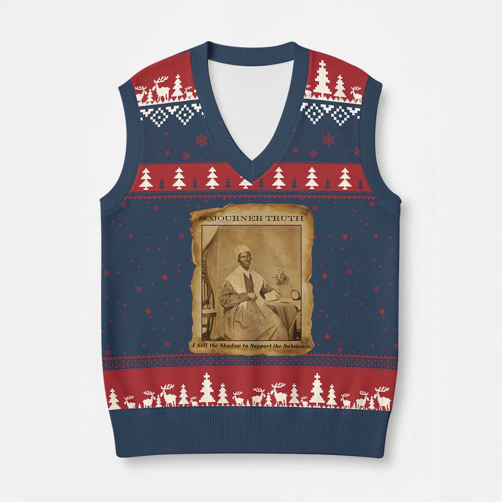Sojourner Truth V-Neck Knit Sweater Vest Black Women Quote TS14 Navy Red Print Your Wear