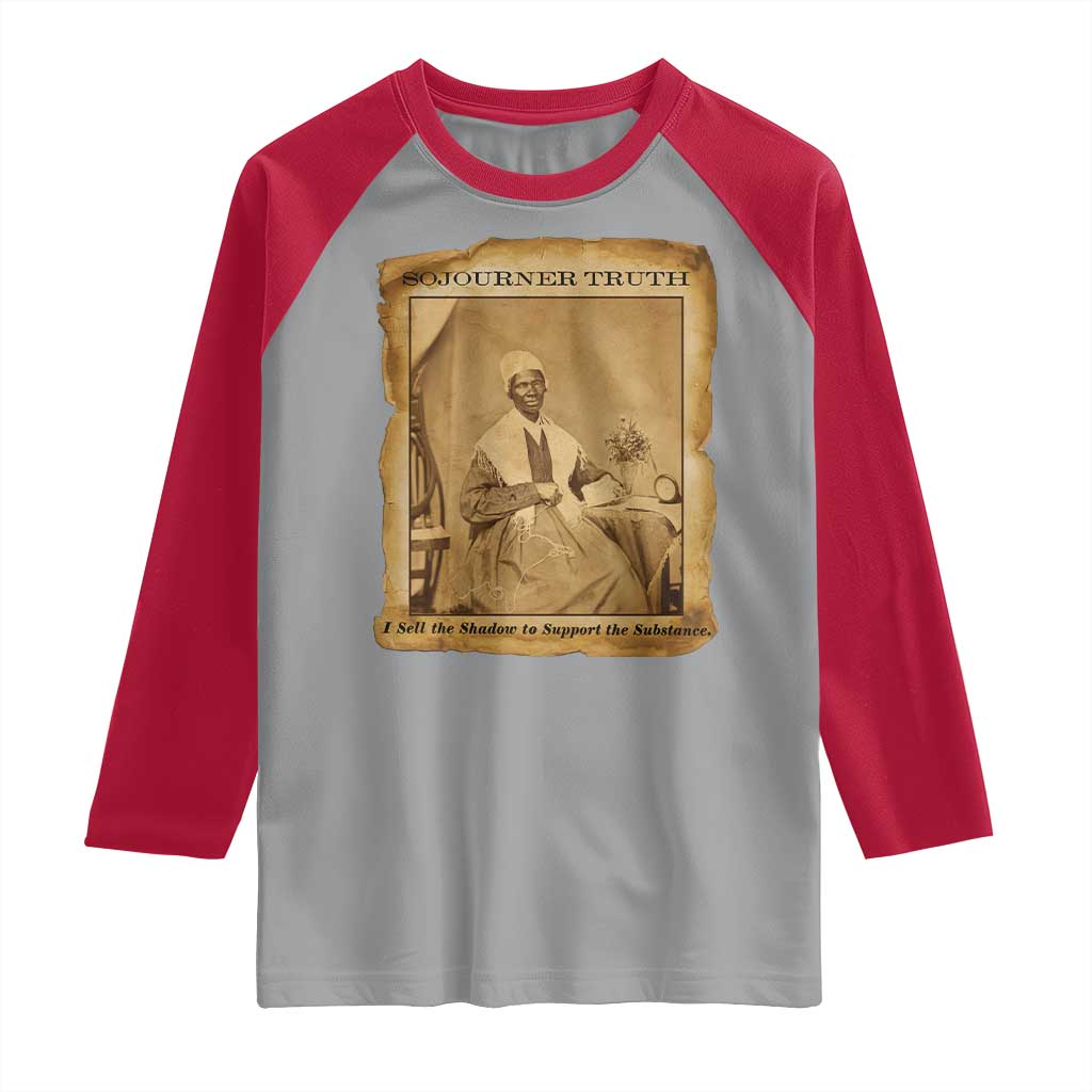 Sojourner Truth Raglan Shirt Black Women Quote TS14 Sport Gray Red Print Your Wear