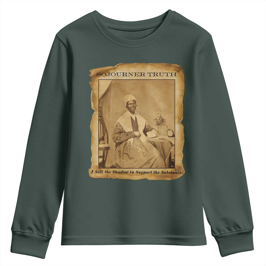 Sojourner Truth Youth Sweatshirt Black Women Quote TS14 Dark Forest Green Print Your Wear