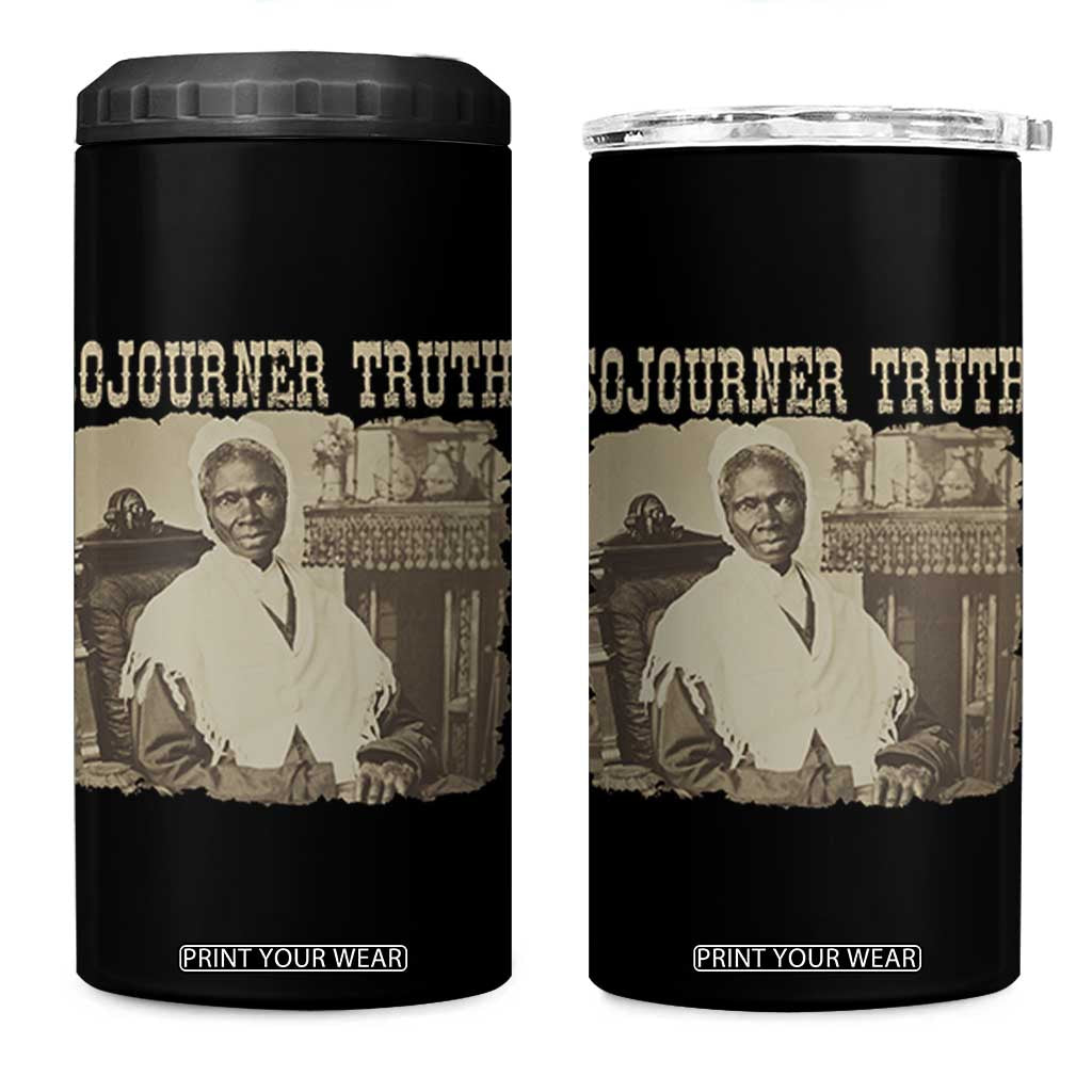 Sojourner Truth 4 in 1 Can Cooler Tumbler African American Historical Hero TS14 One Size: 16 oz Black Print Your Wear