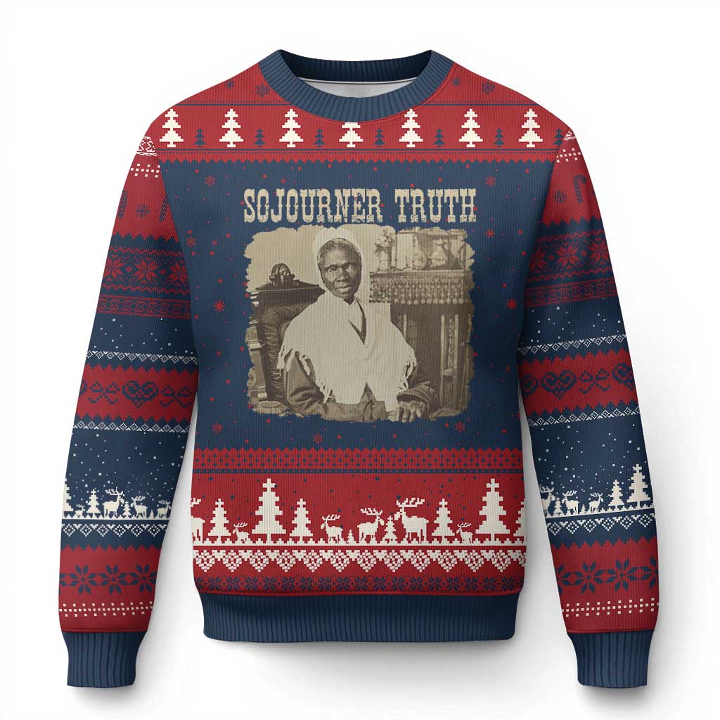 Sojourner Truth Ugly Christmas Sweater African American Historical Hero TS14 Navy Red Print Your Wear