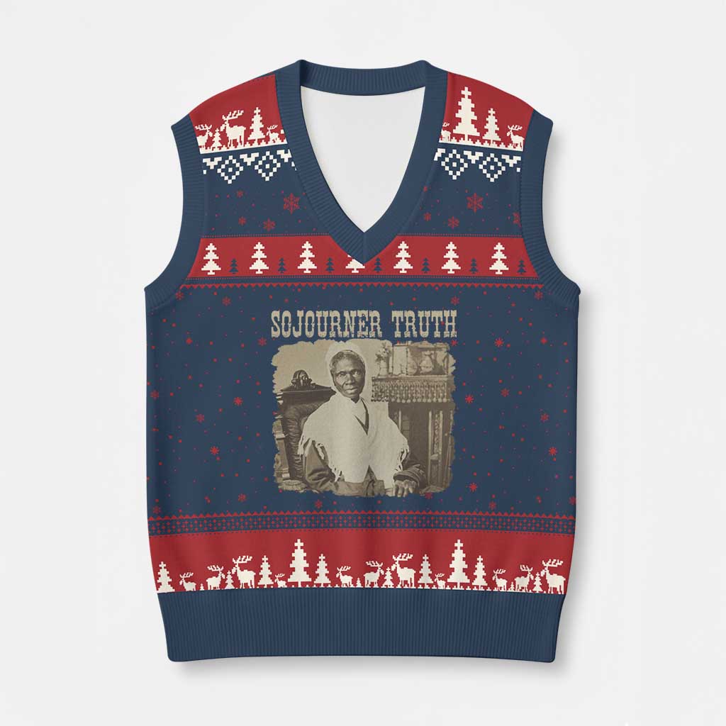 Sojourner Truth V-Neck Knit Sweater Vest African American Historical Hero TS14 Navy Red Print Your Wear