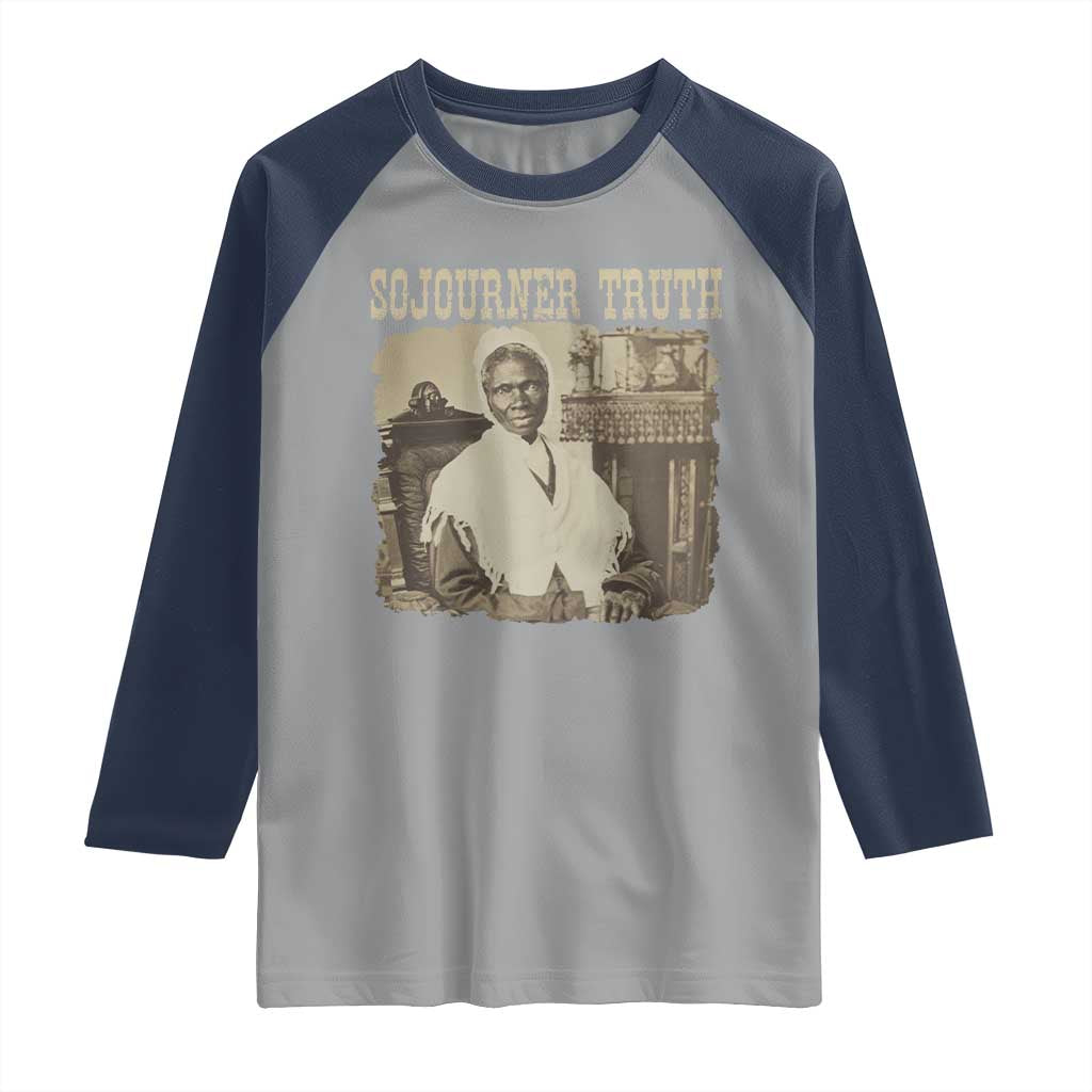 Sojourner Truth Raglan Shirt African American Historical Hero TS14 Sport Gray Navy Print Your Wear