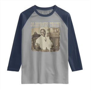 Sojourner Truth Raglan Shirt African American Historical Hero TS14 Sport Gray Navy Print Your Wear