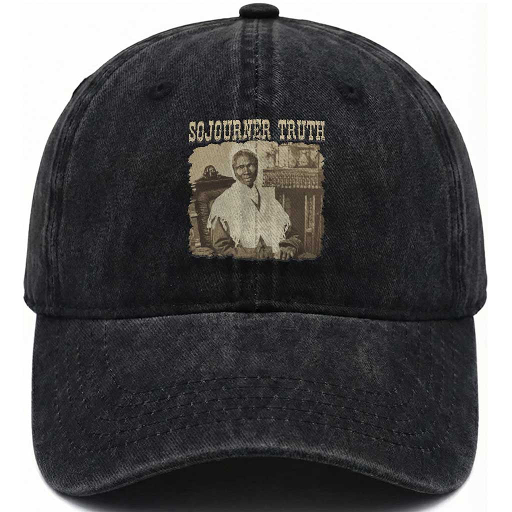 Sojourner Truth Washed Cotton Baseball Cap African American Historical Hero TS14 Washed Cap Universal Fit Black Print Your Wear