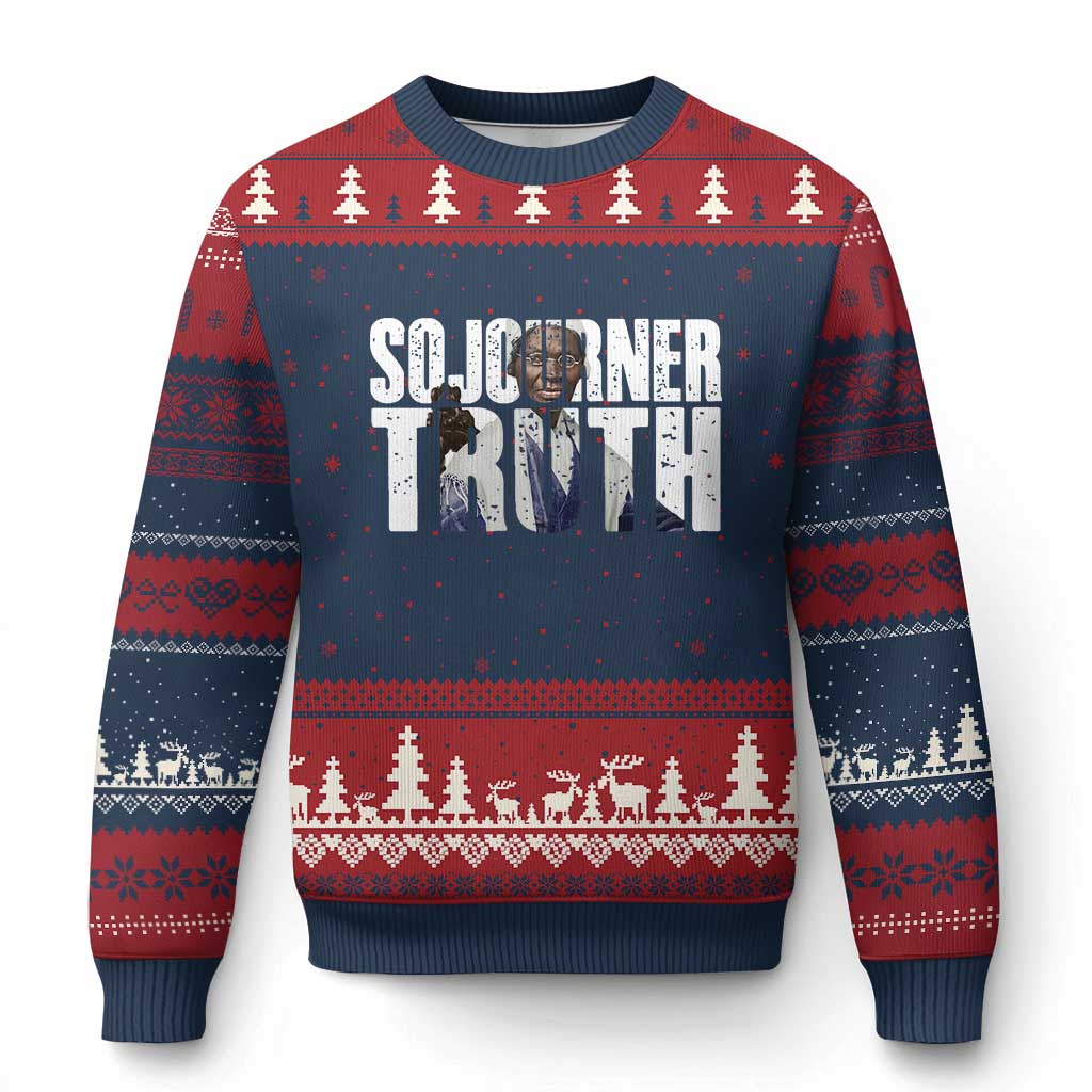 Sojourner Truth Quote Ugly Christmas Sweater African American Historical Hero TS14 Navy Red Print Your Wear