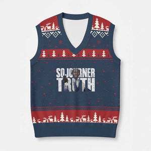 Sojourner Truth Quote V-Neck Knit Sweater Vest African American Historical Hero TS14 Navy Red Print Your Wear