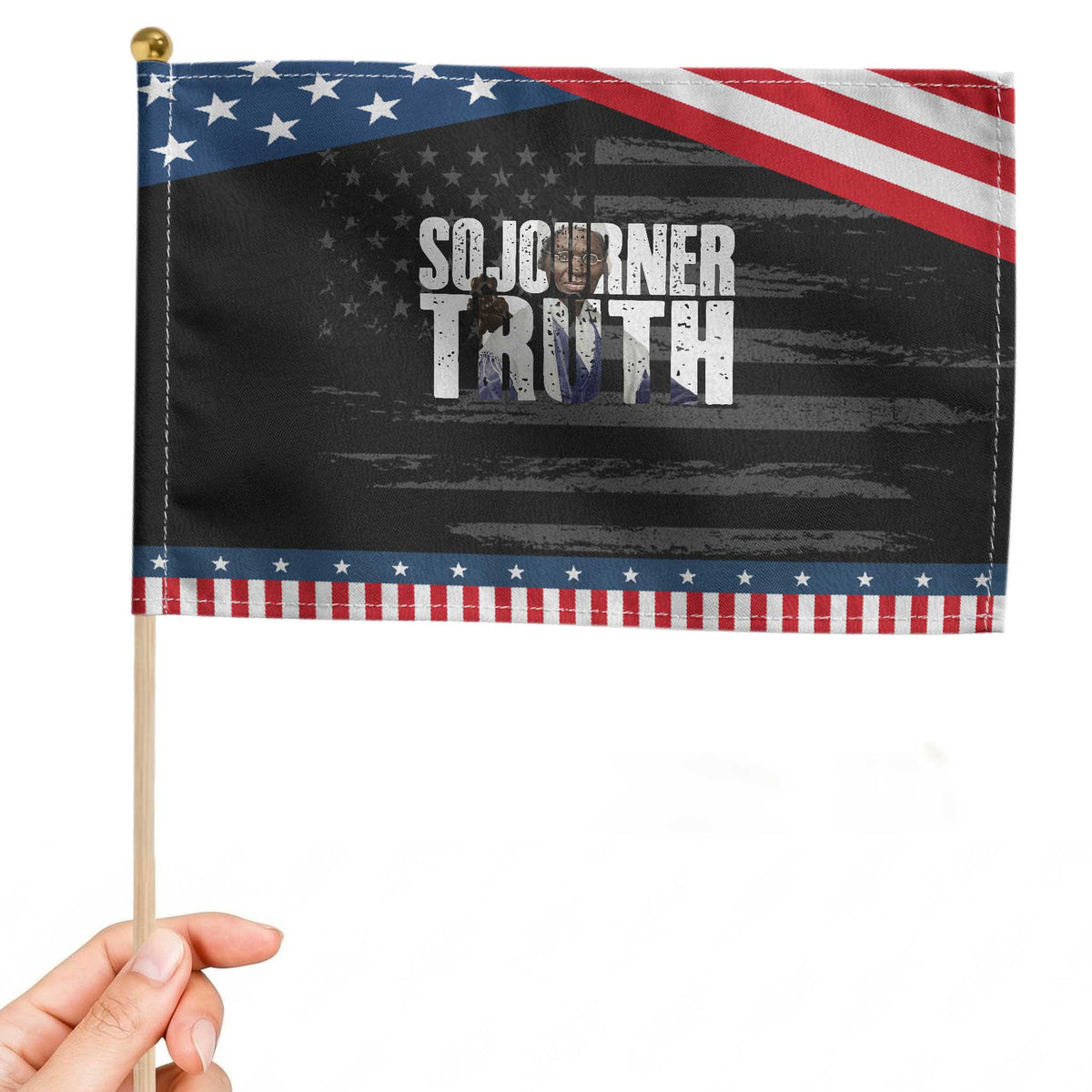 Sojourner Truth Quote Patriotic Handheld Flag African American Historical Hero TS14 Distressed 8.2