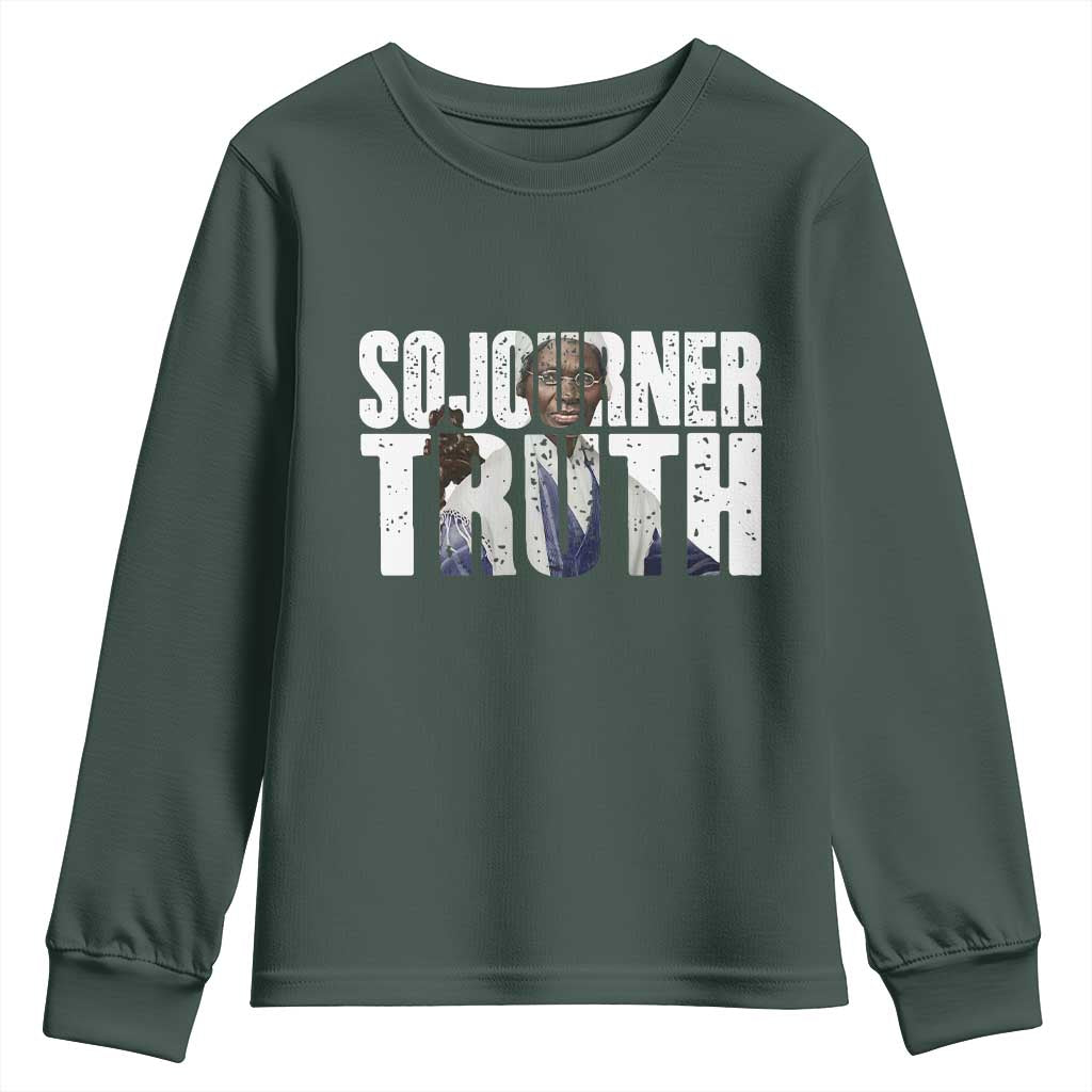 Sojourner Truth Quote Youth Sweatshirt African American Historical Hero TS14 Dark Forest Green Print Your Wear