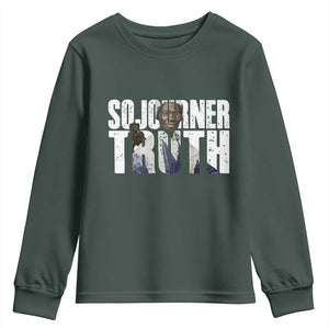 Sojourner Truth Quote Youth Sweatshirt African American Historical Hero TS14 Dark Forest Green Print Your Wear