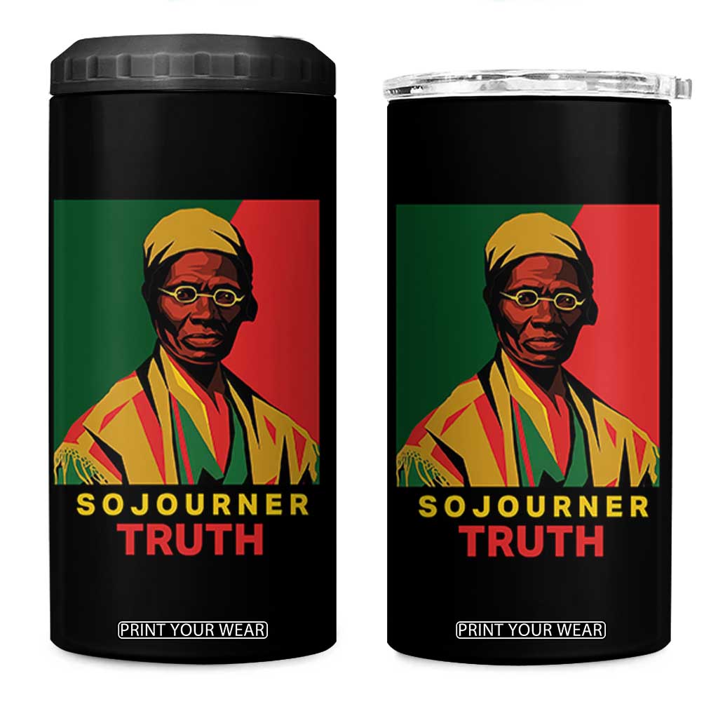 Sojourner Truth 4 in 1 Can Cooler Tumbler Black History Month TS14 One Size: 16 oz Black Print Your Wear