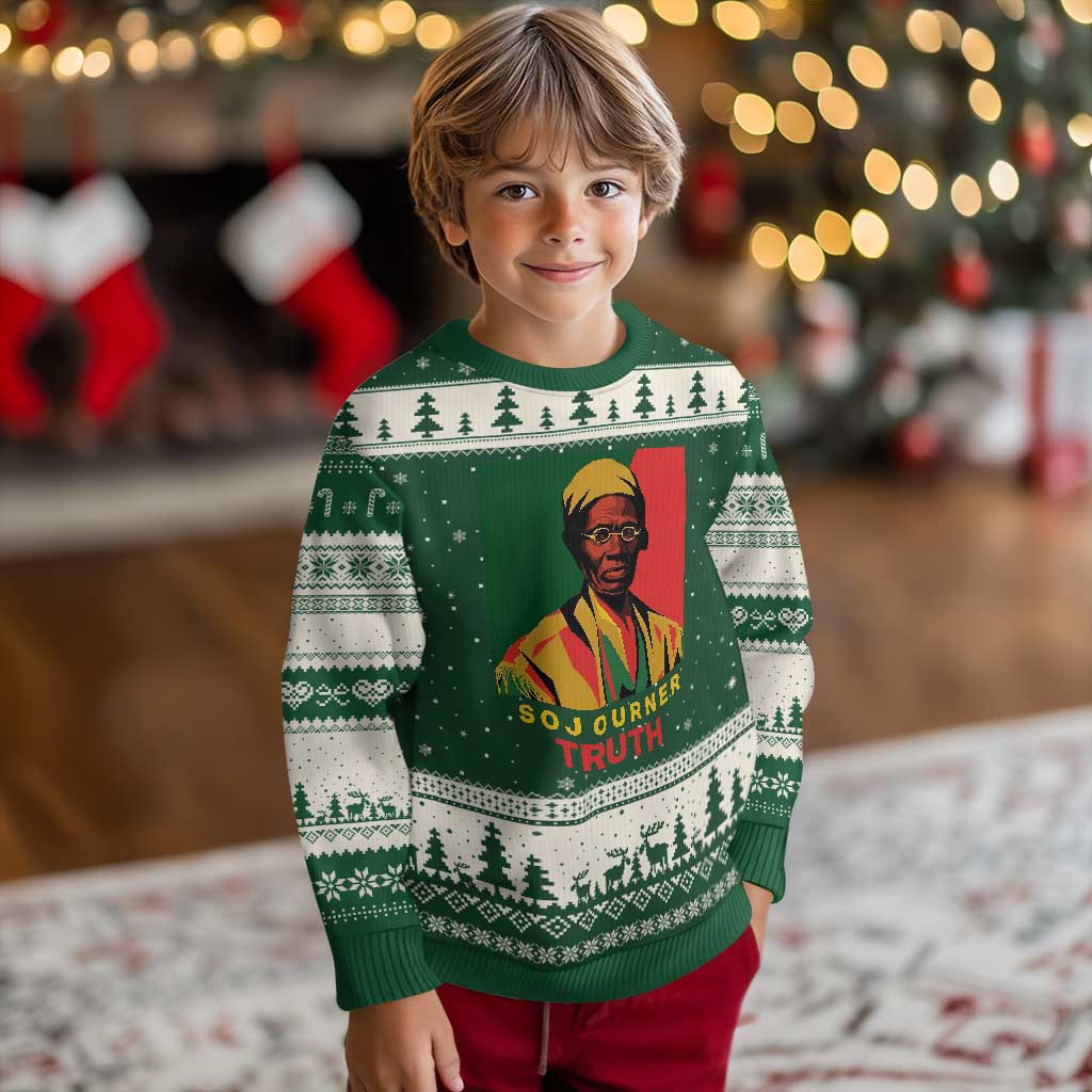 Sojourner Truth Ugly Christmas Sweater Black History Month TS14 Forest Green Beige Print Your Wear