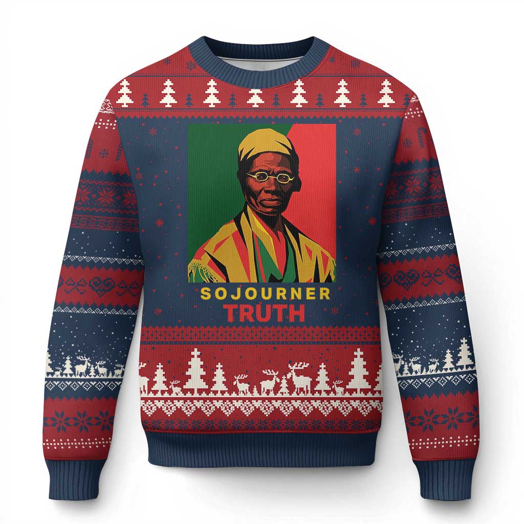 Sojourner Truth Ugly Christmas Sweater Black History Month TS14 Navy Red Print Your Wear