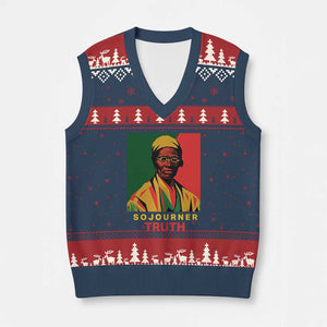 Sojourner Truth V-Neck Knit Sweater Vest Black History Month TS14 Navy Red Print Your Wear